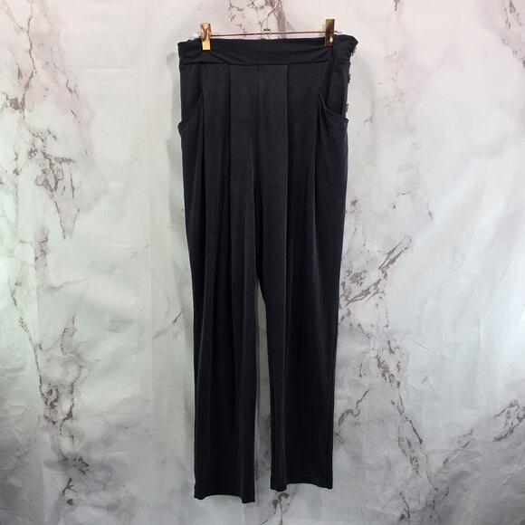 Saturday Sunday Pants Womens Small Black High Rise Crop Pull On Slouchy Pleated - Picture 1 of 12